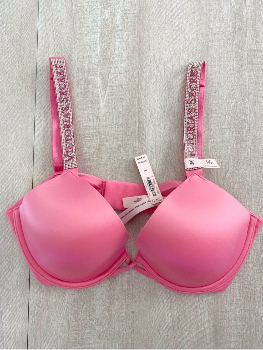 Victoria’s Secret Logo Shine Strap Lightly Lined Bra 34D